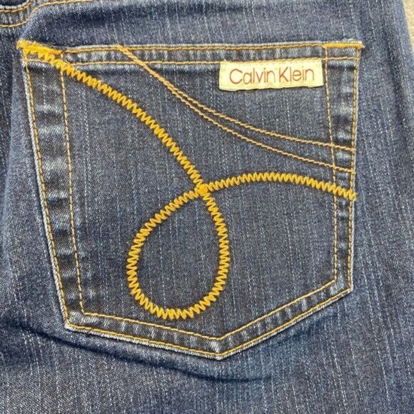 Calvin Klein Women Boot Button Dark Wash Cotton Denim Jeans Size 4 - Picture 12 of 12